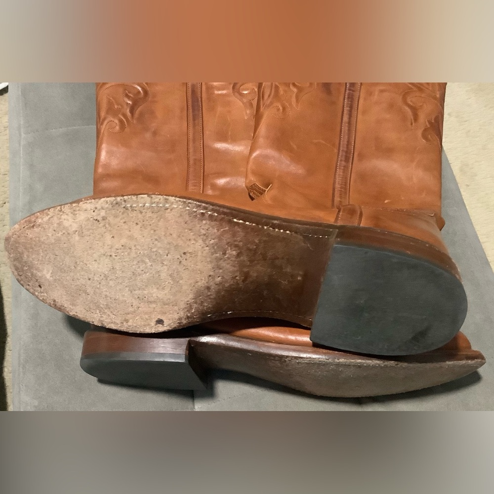 Lucchese Vintage Honey Rose Tall Leather Boots Size 11 - Picture 14 of 16